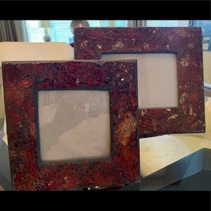 Pier 1 Crackle Glass Picture Frames (Set of 2)